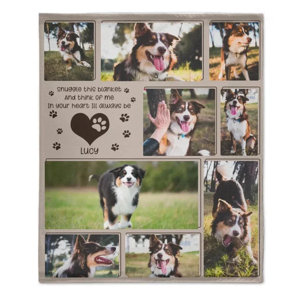 Custom Pet Photo Blanket - Personalized Pet Photo and Name Memorial Blanket - A Memorial Gift For Pet lovers,Pet Owners - Joliny