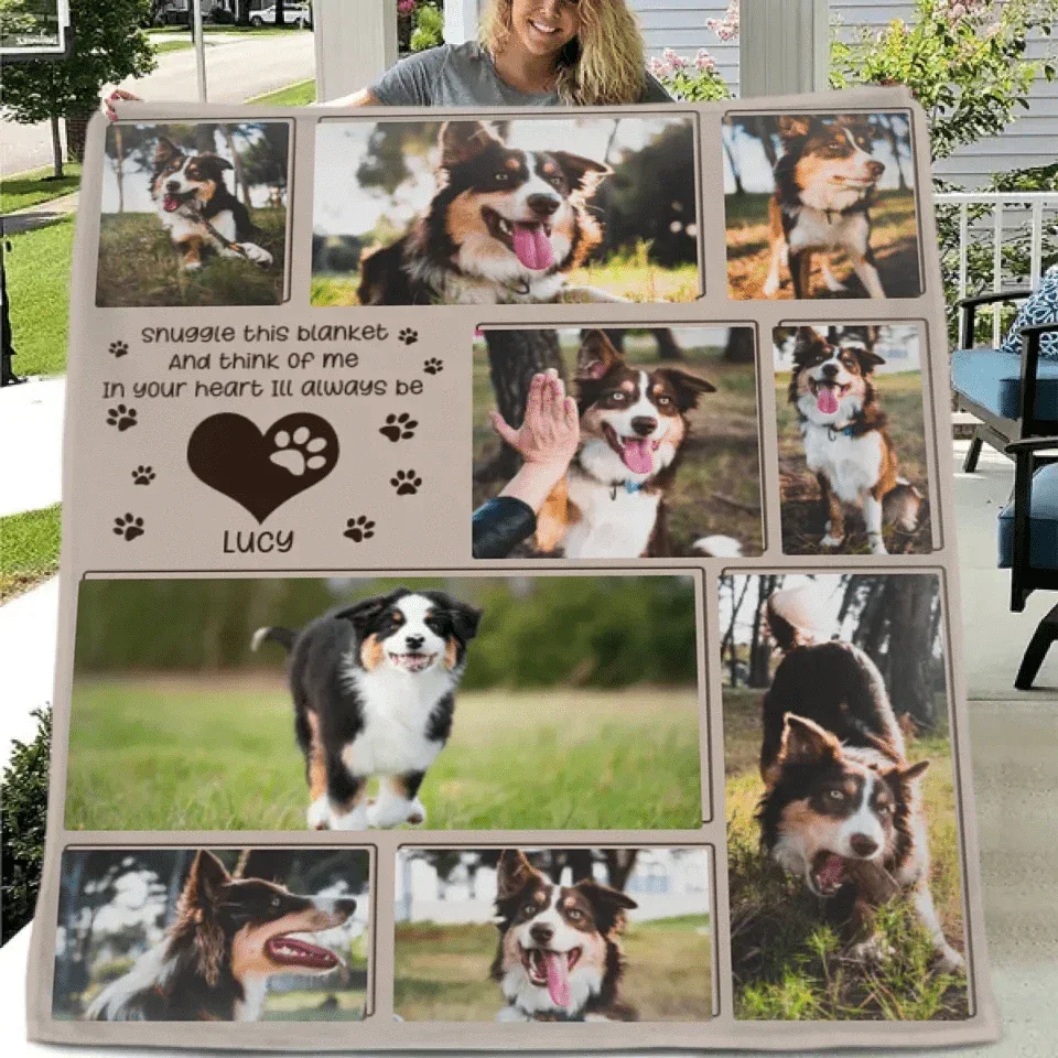 Custom Pet Photo Blanket - Personalized Pet Photo and Name Memorial Blanket - A Memorial Gift For Pet lovers,Pet Owners - Joliny