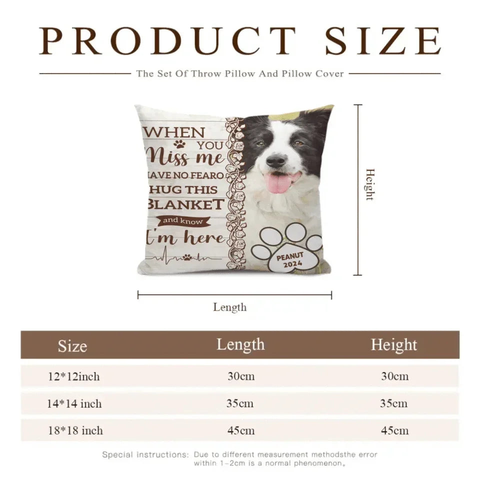 Custom Pet Pillow - Personalised Commemorative Pillow with Pet's Photo,Name and Year - A Gift For Pet Owners,Pet Lovers - Joliny