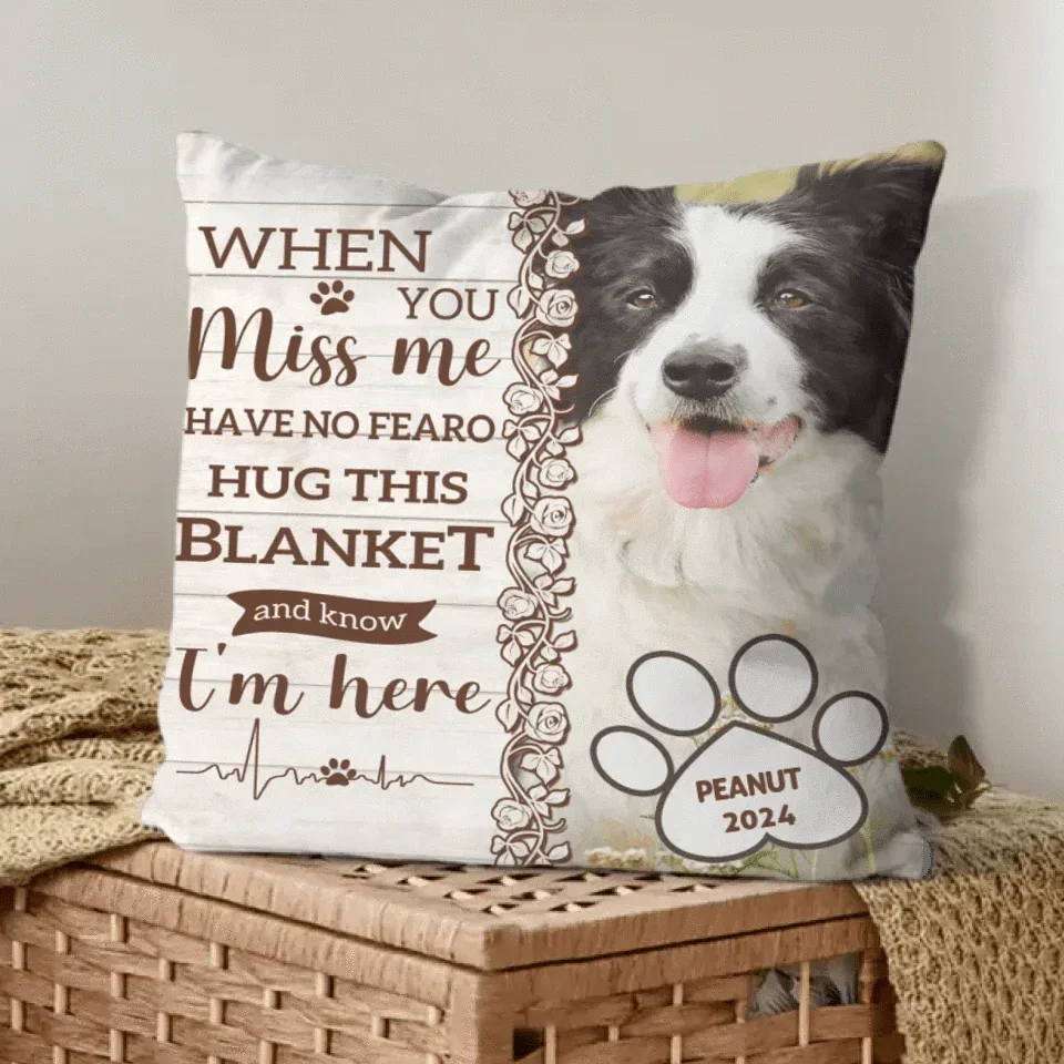 Custom Pet Pillow - Personalised Commemorative Pillow with Pet's Photo,Name and Year - A Gift For Pet Owners,Pet Lovers - Joliny