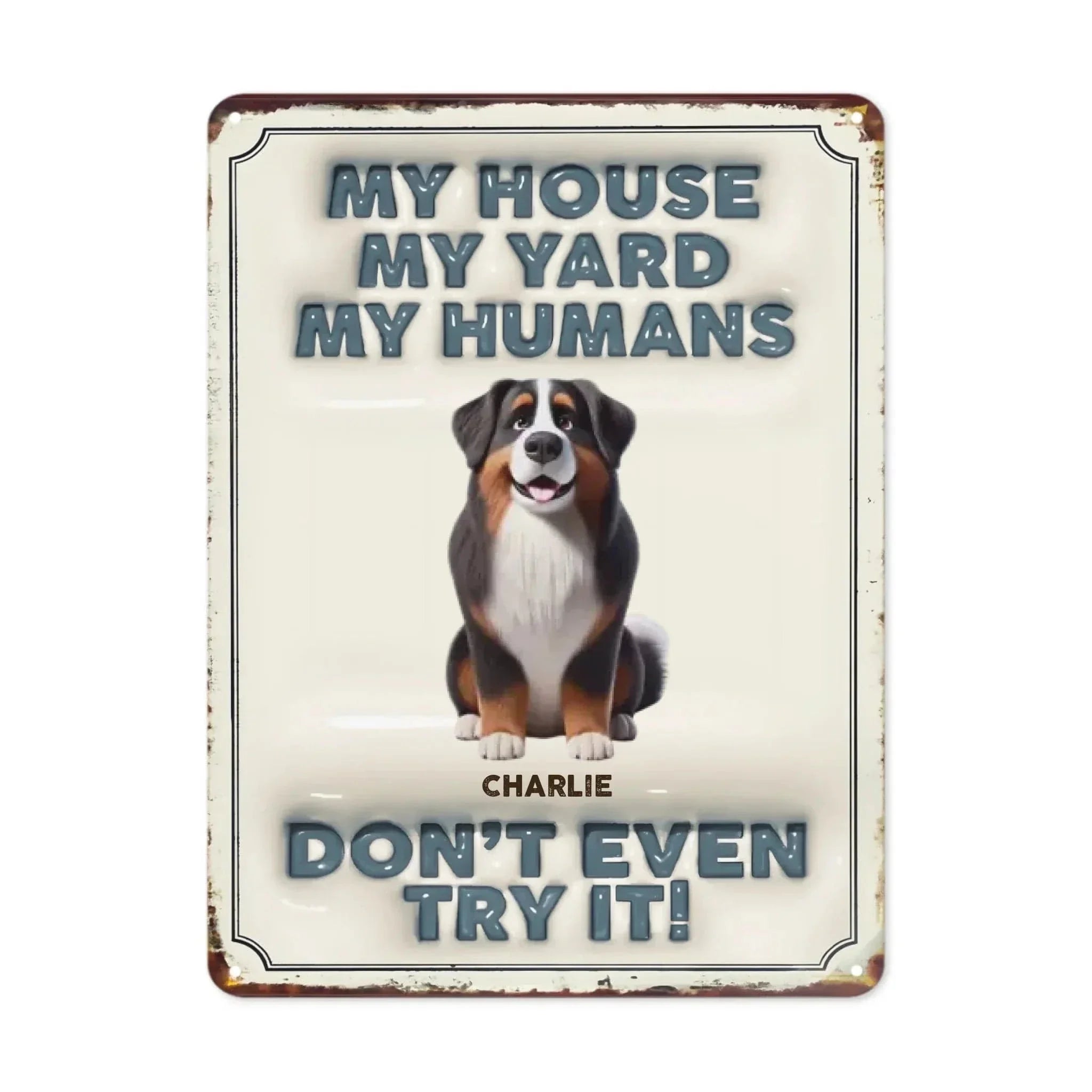 Custom Pet Tin Painting - Personalised Names and Pets - House Warming Gift For Pet Owners, Pet Lovers - Joliny