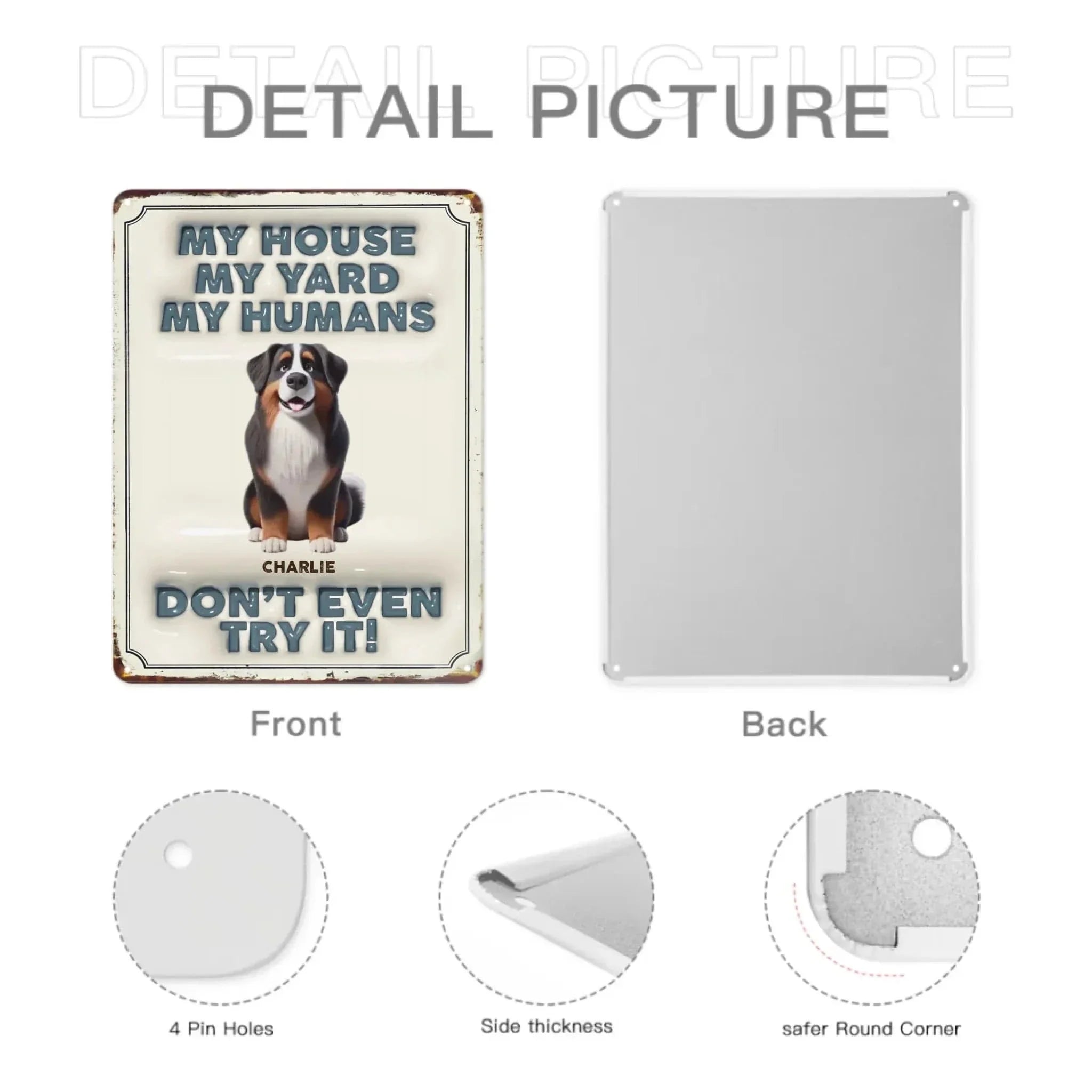 Custom Pet Tin Painting - Personalised Names and Pets - House Warming Gift For Pet Owners, Pet Lovers - Joliny