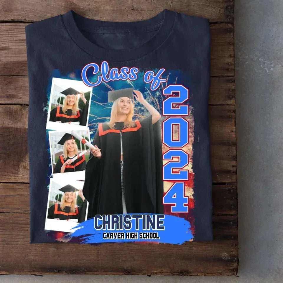 Custom Photo Build Your Own 2024 Graduation T Shirt - Joliny