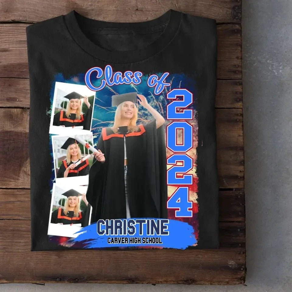 Custom Photo Build Your Own 2024 Graduation T Shirt - Joliny
