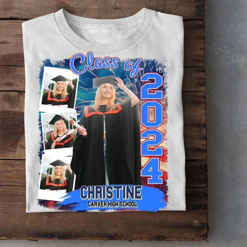 Custom Photo Build Your Own 2024 Graduation T Shirt - Joliny