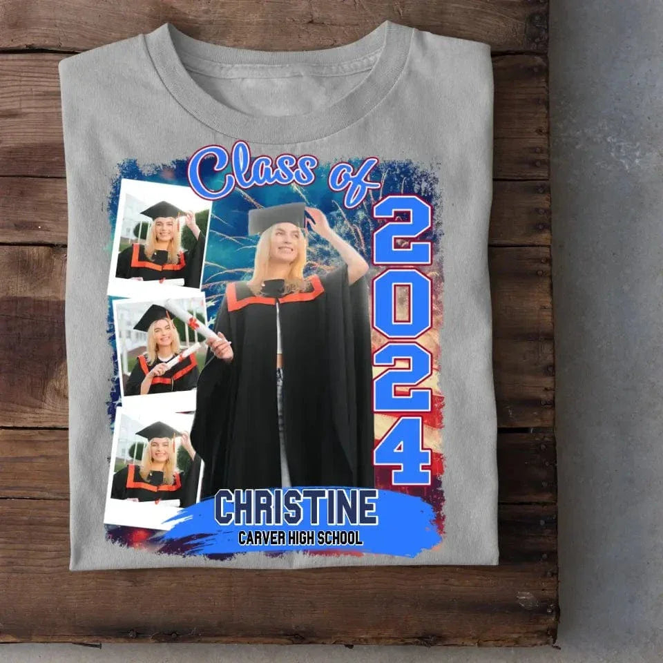 Custom Photo Build Your Own 2024 Graduation T Shirt - Joliny