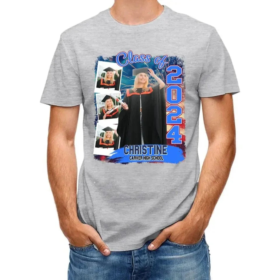 Custom Photo Build Your Own 2024 Graduation T Shirt - Joliny