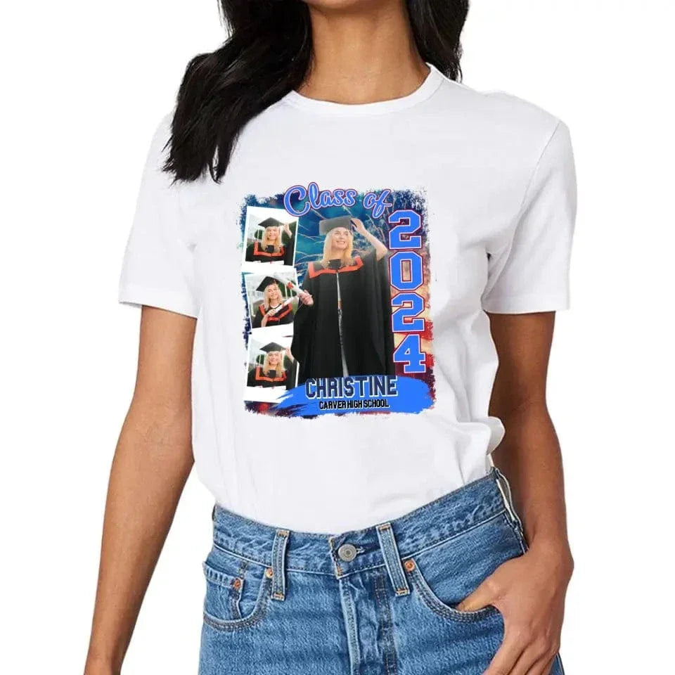 Custom Photo Build Your Own 2024 Graduation T Shirt - Joliny