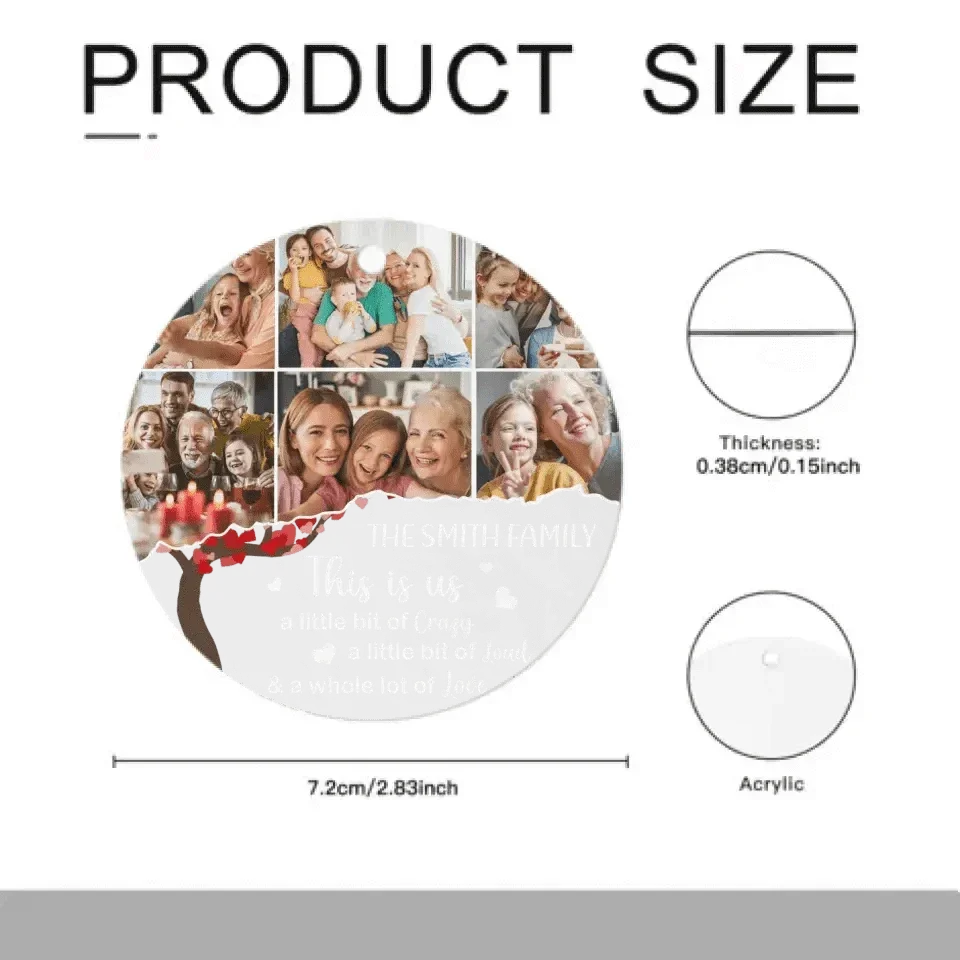 Custom Photo Family Tree Acrylic Ornament - Joliny