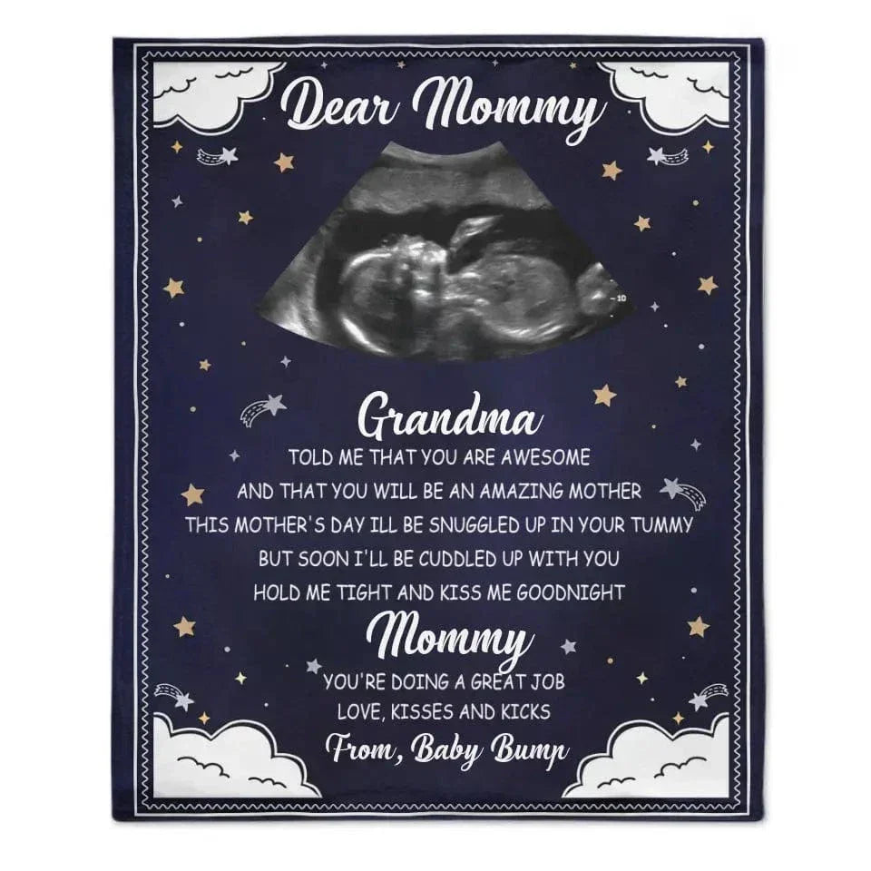 Custom Photo Hold Me Close To You - Family Personalized Blue Blanket - Baby Shower Gift - Joliny