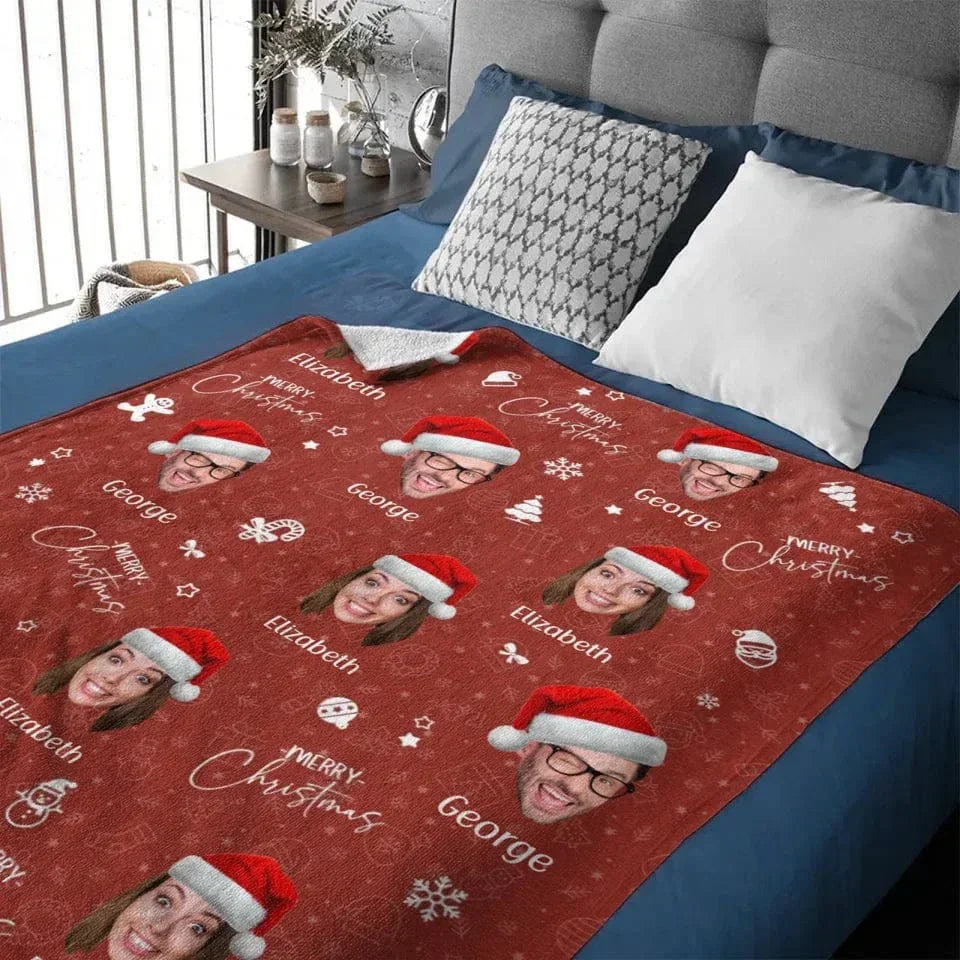 Custom Photo Joy Of Christmas Is Family - Family Personalized Custom Blanket - Christmas Gift For Family Members - Joliny