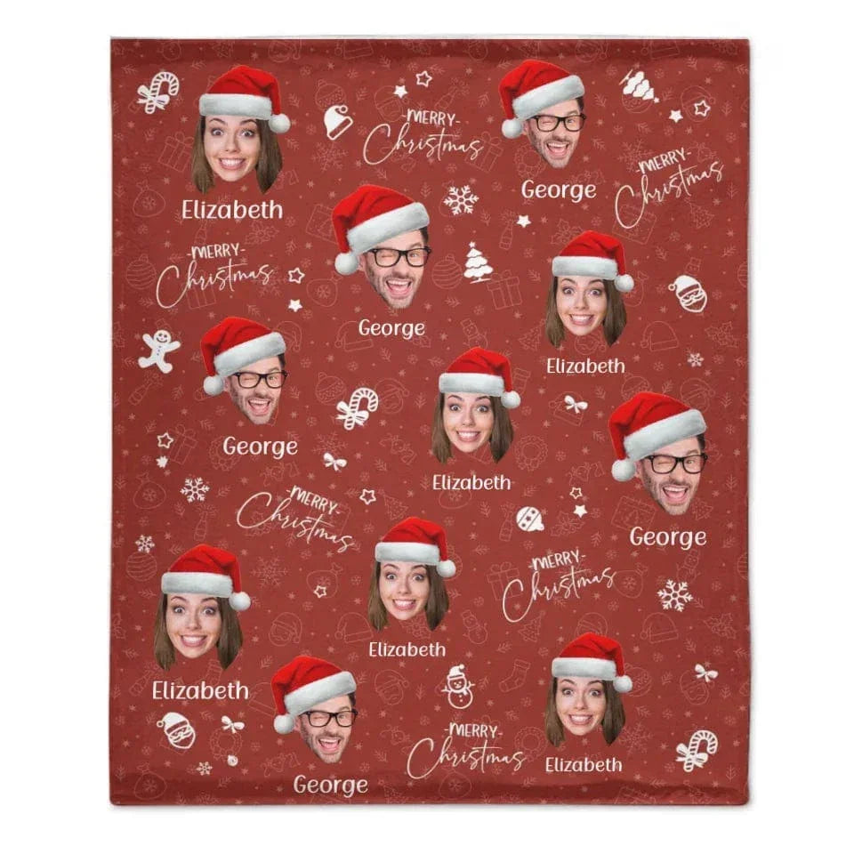 Custom Photo Joy Of Christmas Is Family - Family Personalized Custom Blanket - Christmas Gift For Family Members - Joliny