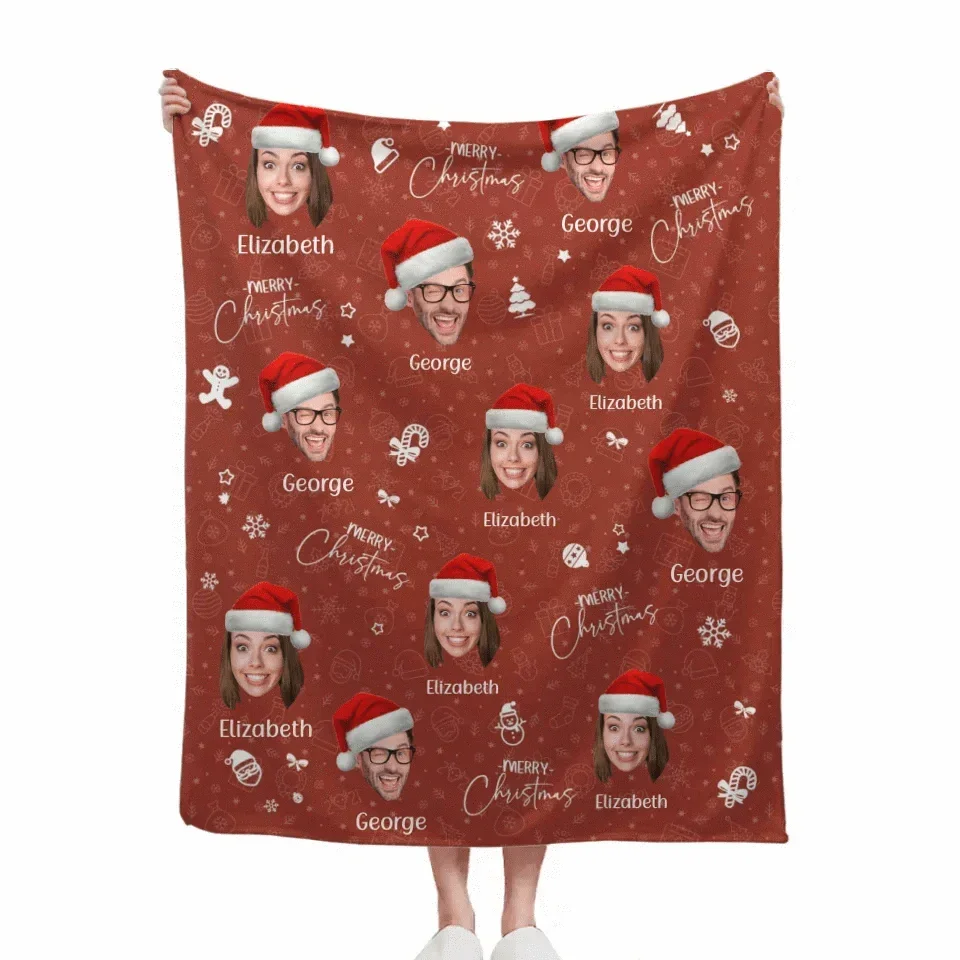 Custom Photo Joy Of Christmas Is Family - Family Personalized Custom Blanket - Christmas Gift For Family Members - Joliny