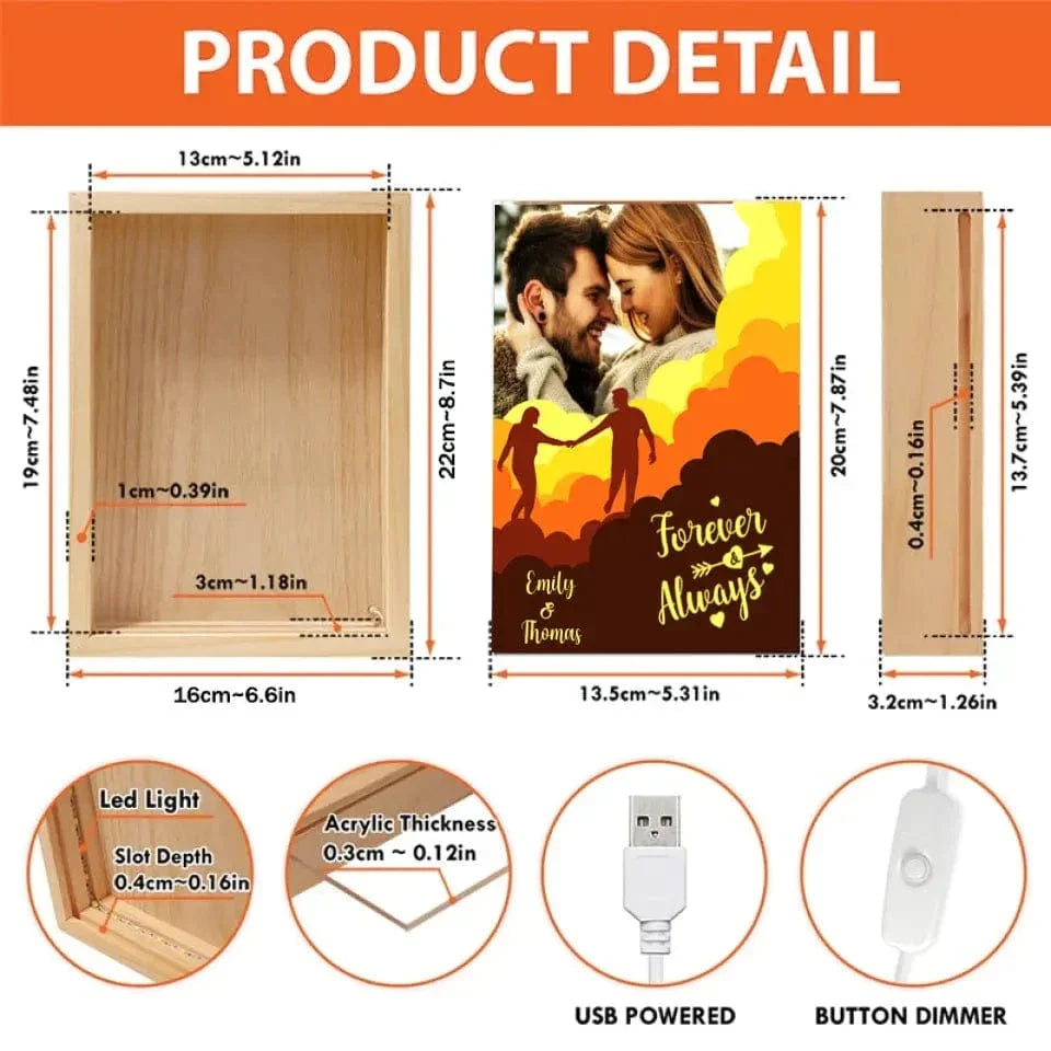 Custom Photo Love You - Couple Personalized Custom Frame Light Box - Joliny