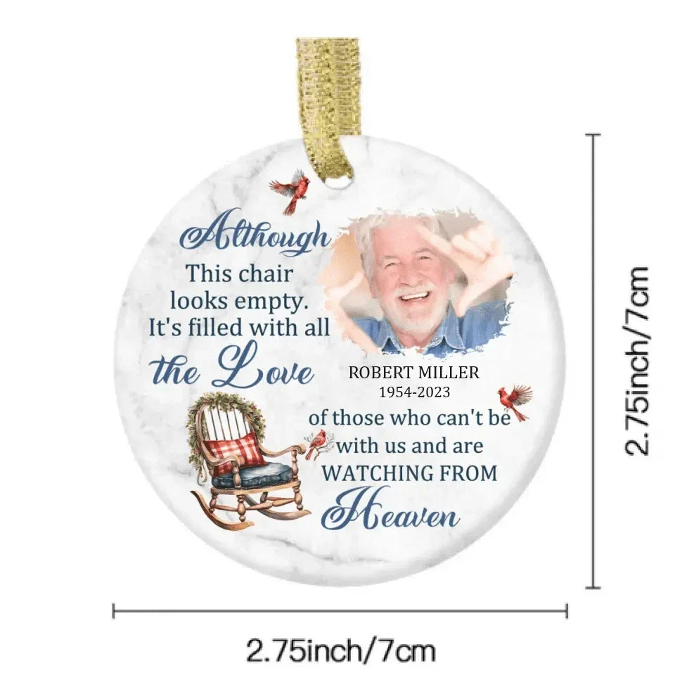 Custom Photo Memorial Ceramic Ornament - Sympathy Gift For Family Members - It's Filled With All The Love - Joliny