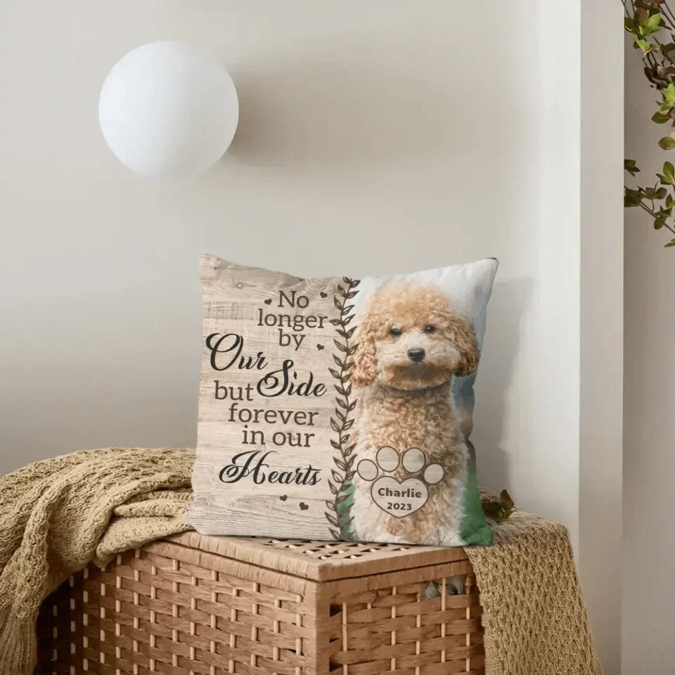 Custom Photo Memorial Personalized Pillow - No Longer By Our Side - Sympathy Gift For Pet Lovers - Joliny