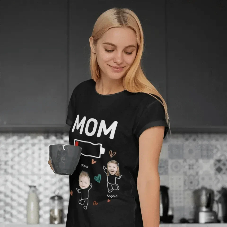 Custom Photo Mom Needs A Nap - Family Personalized Custom Unisex T-shirt - Gift For Mom Grandma - Joliny