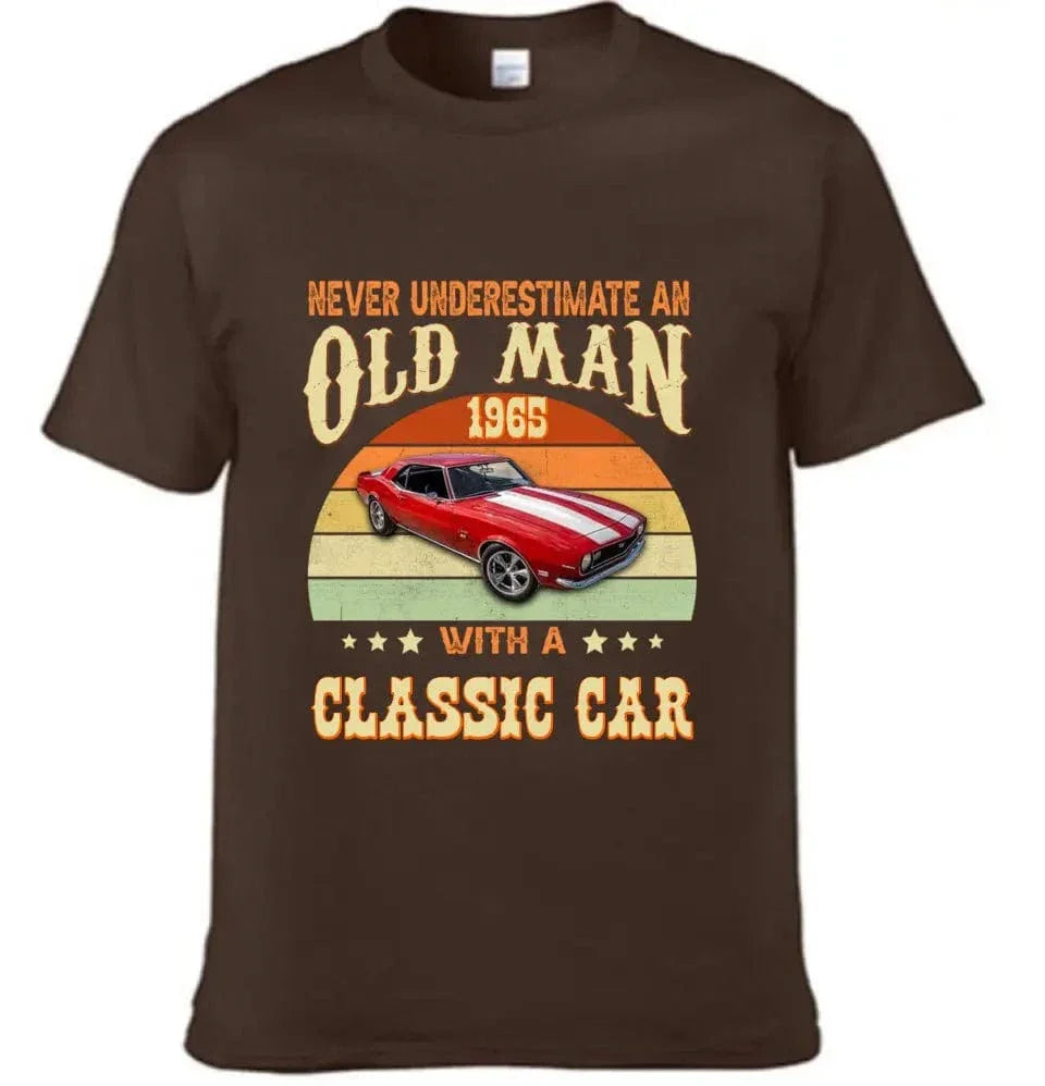 Custom Photo Never Underestimate An Old Man With A Classic Car Shirt - Joliny