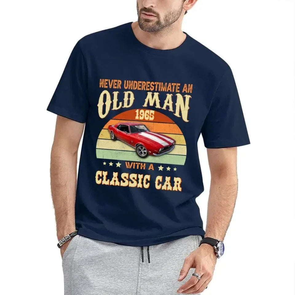 Custom Photo Never Underestimate An Old Man With A Classic Car Shirt - Joliny