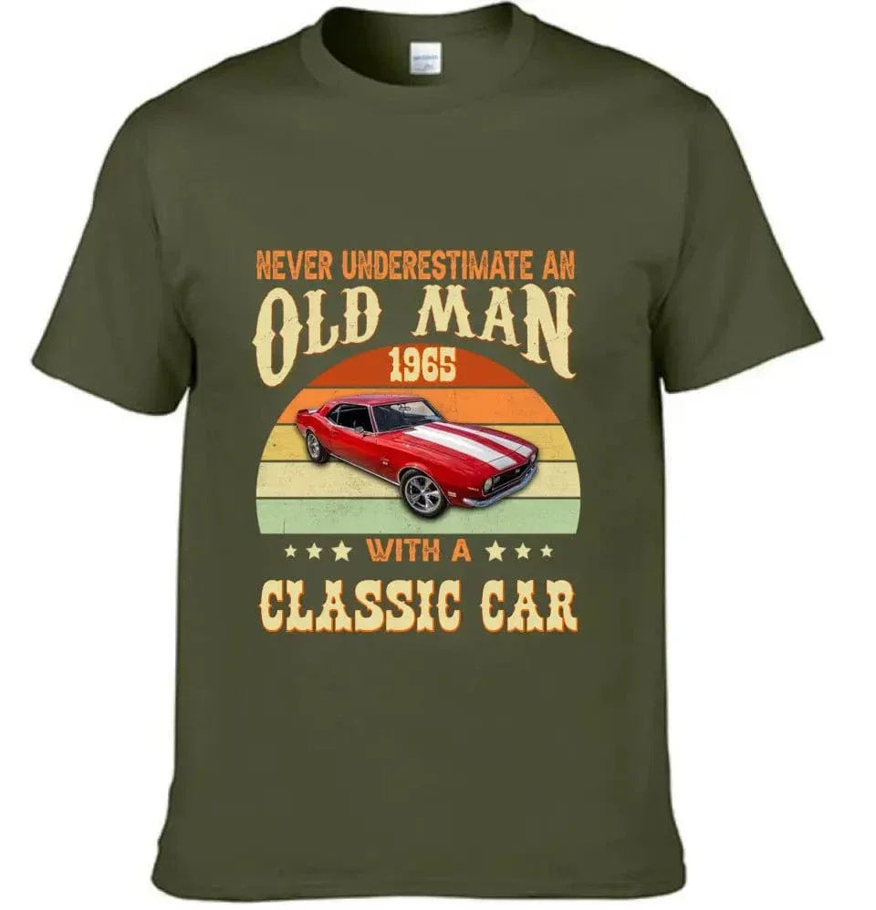 Custom Photo Never Underestimate An Old Man With A Classic Car Shirt - Joliny