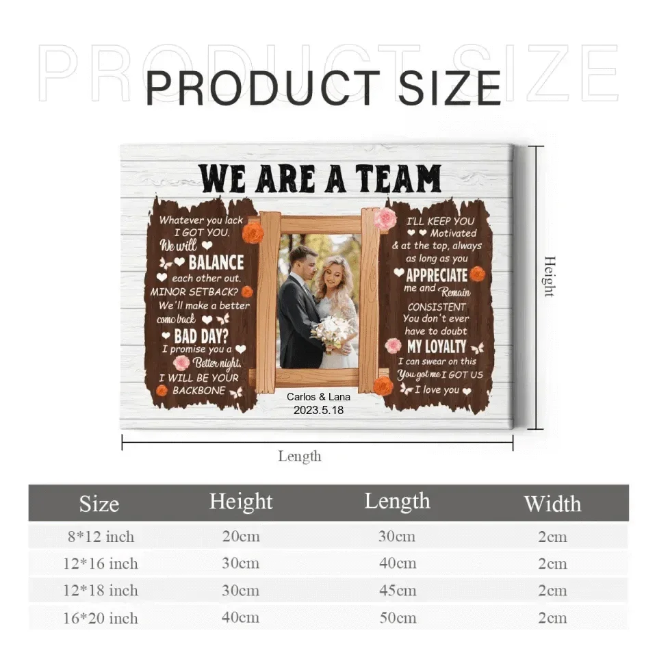 Custom Photo Personalized Canvas Wall Art For Couples - Whatever You Lack I Got You - Joliny