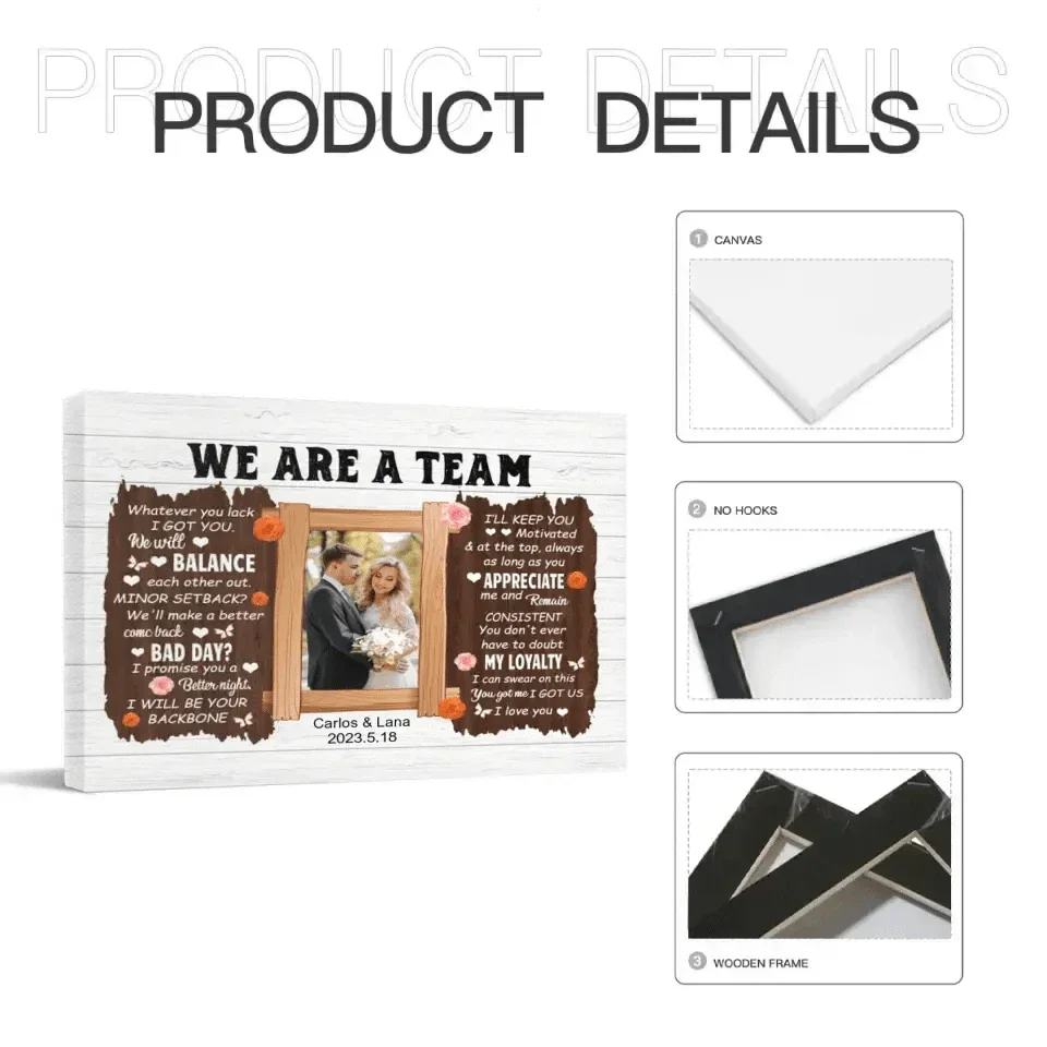 Custom Photo Personalized Canvas Wall Art For Couples - Whatever You Lack I Got You - Joliny