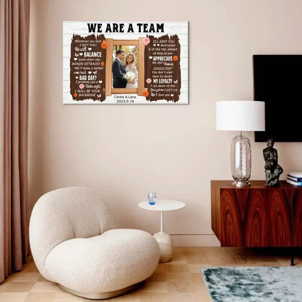 Custom Photo Personalized Canvas Wall Art For Couples - Whatever You Lack I Got You - Joliny