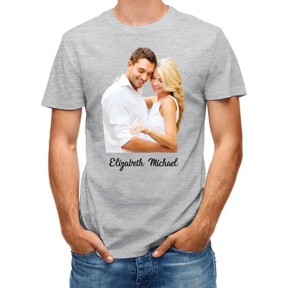 Custom Photo The Beginning Of Love - Couple Personalized Custom Unisex T-shirt - Joliny
