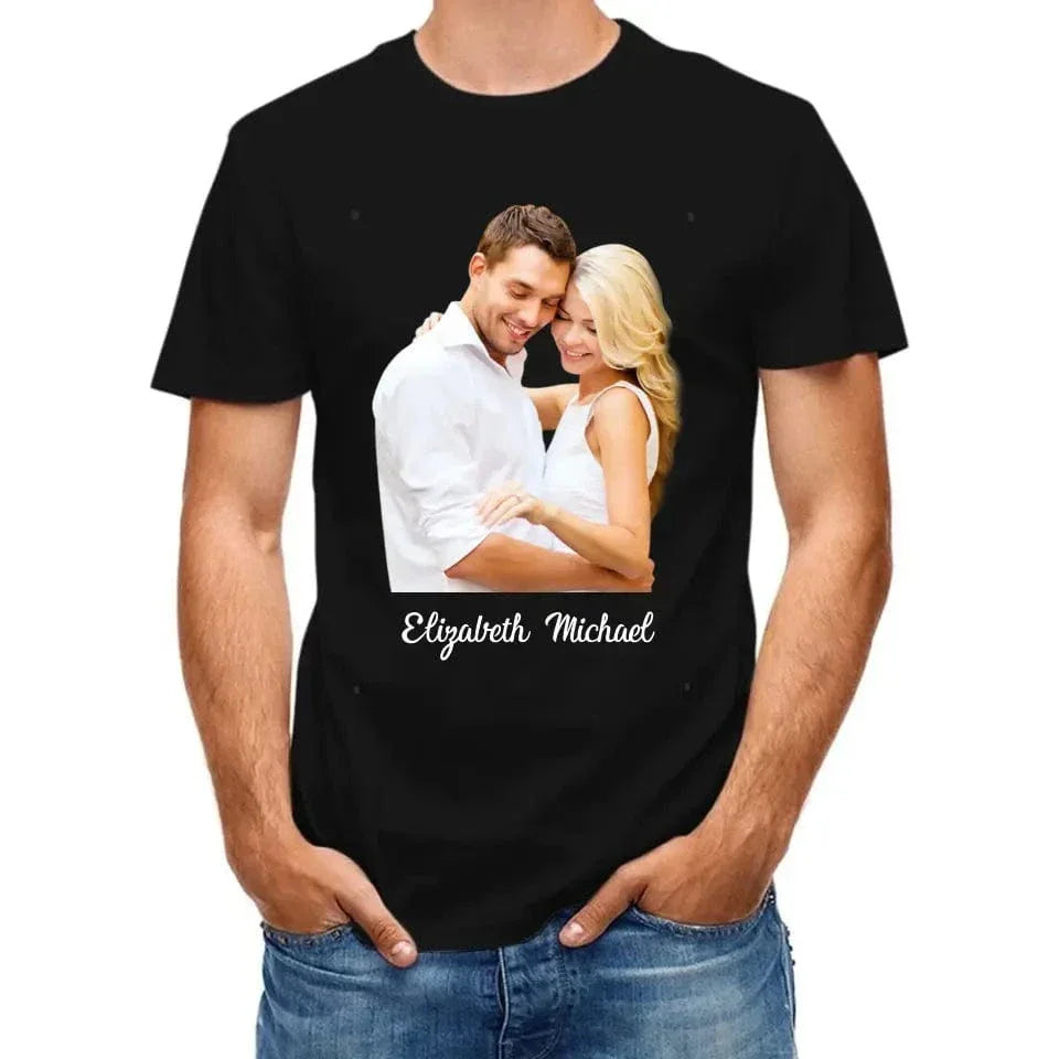 Custom Photo The Beginning Of Love - Couple Personalized Custom Unisex T-shirt - Joliny