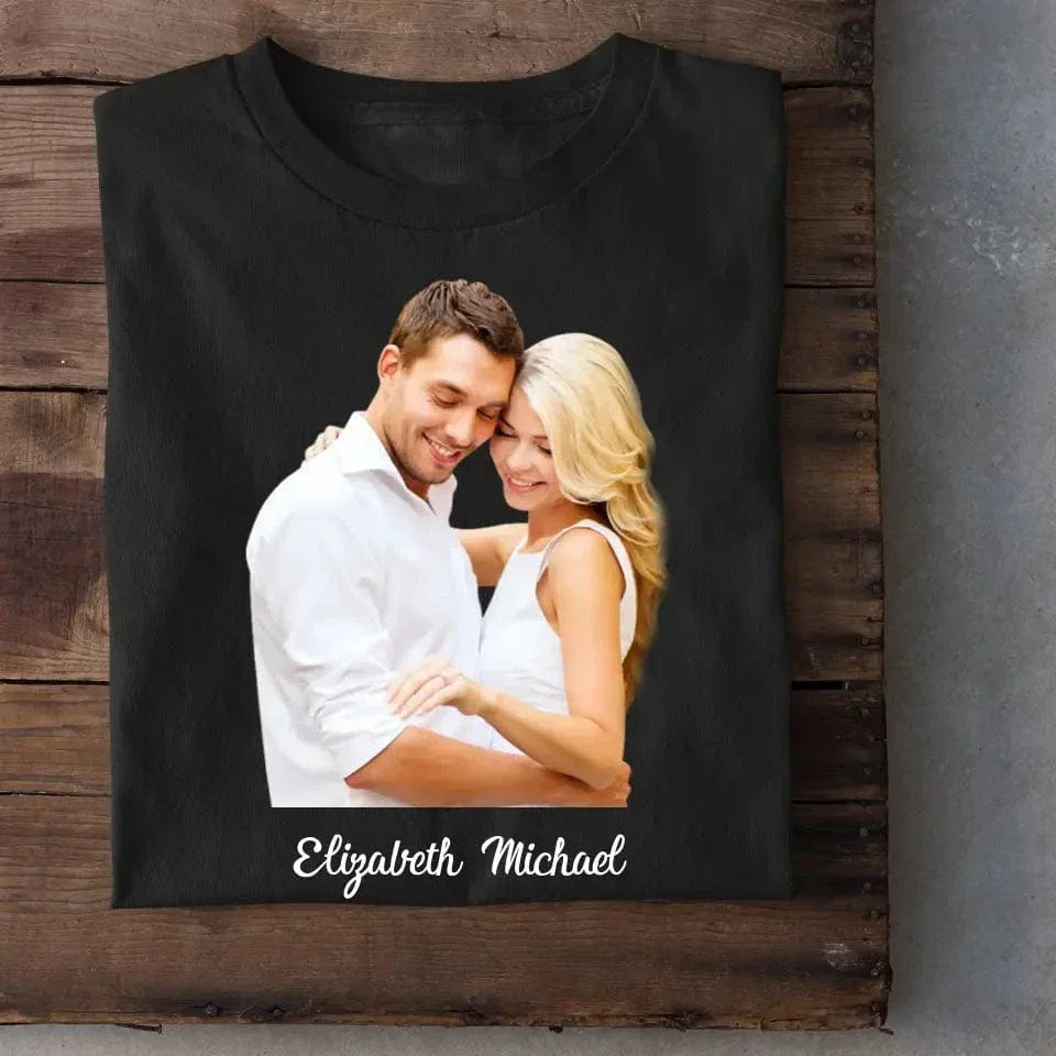 Custom Photo The Beginning Of Love - Couple Personalized Custom Unisex T-shirt - Joliny