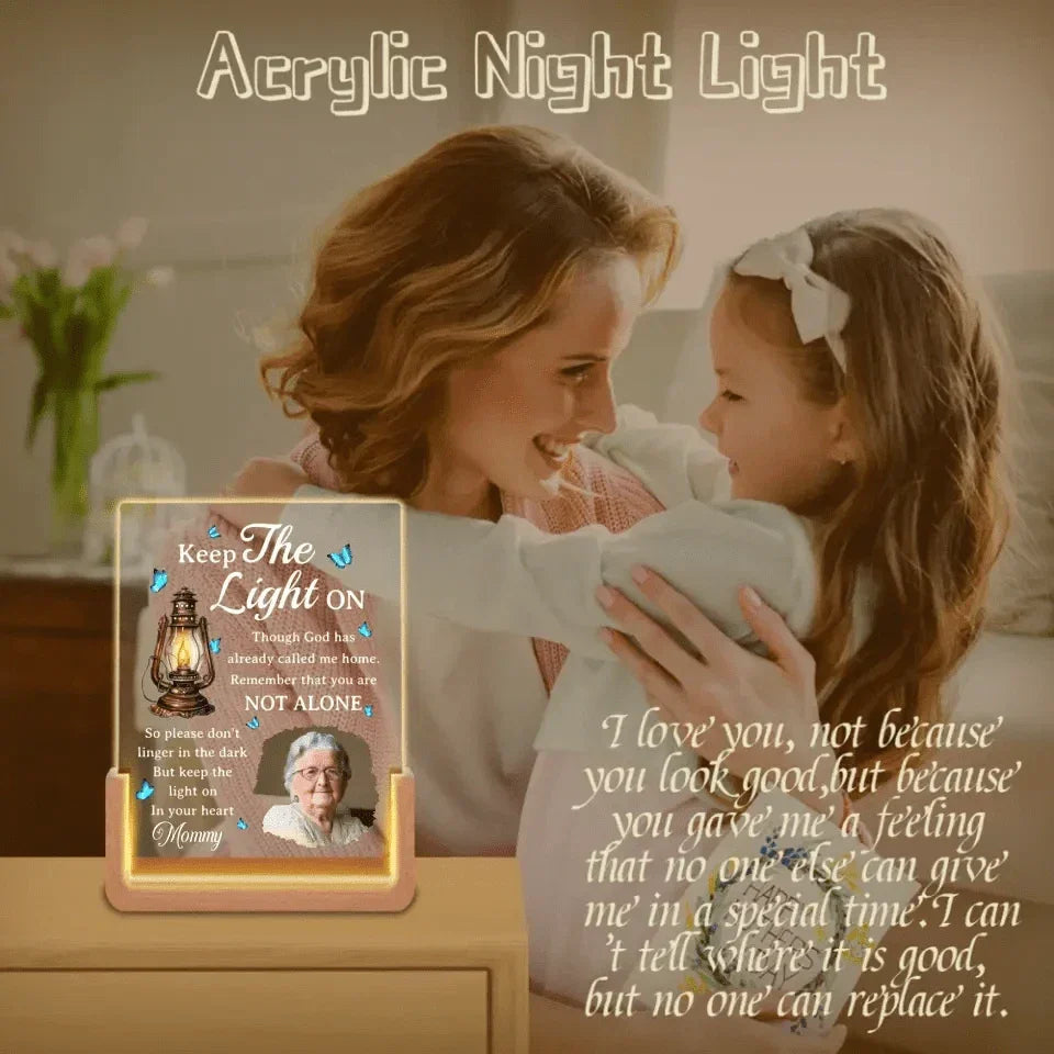 Custom Photo You Are Not Alone - Memorial Personalized Custom Shaped LED Night Light - Sympathy Gift For Family Members - Joliny