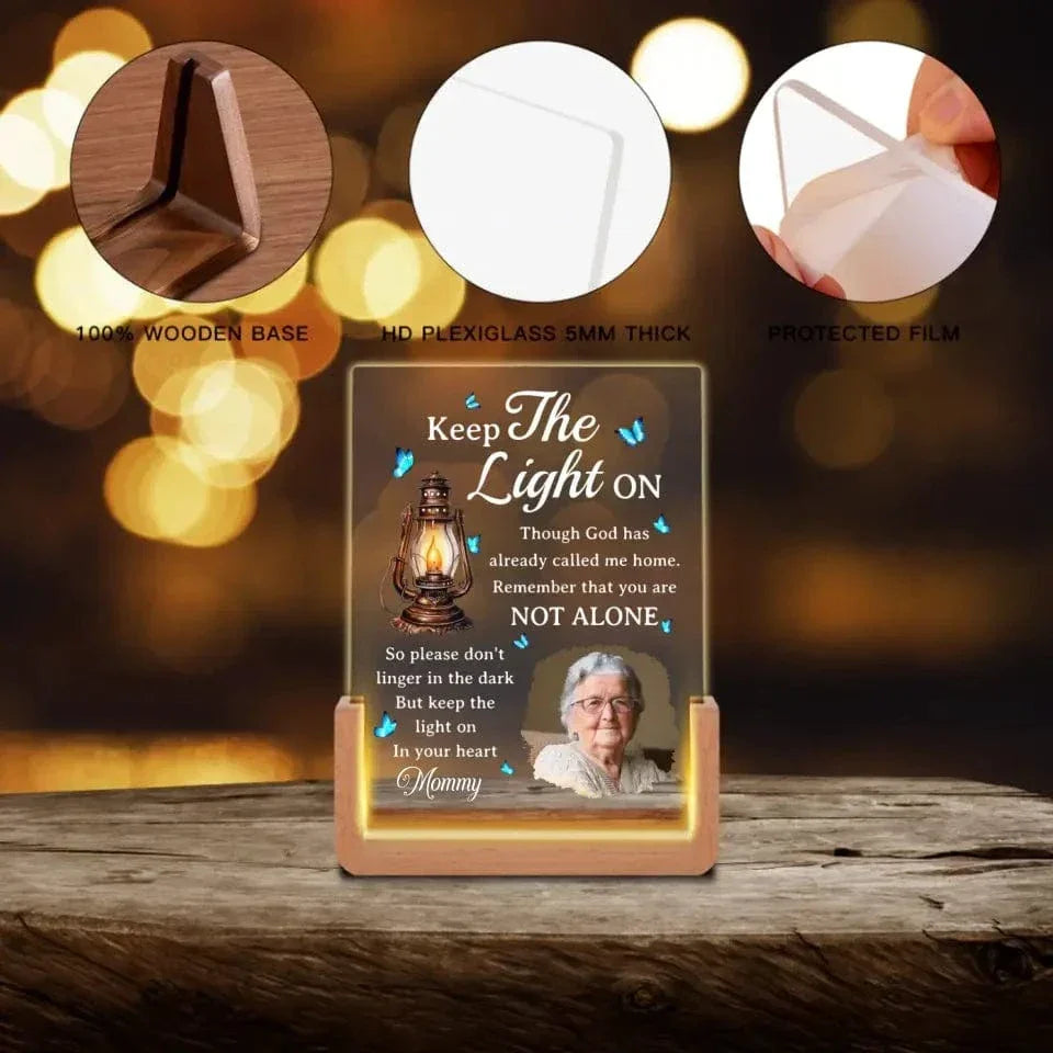 Custom Photo You Are Not Alone - Memorial Personalized Custom Shaped LED Night Light - Sympathy Gift For Family Members - Joliny