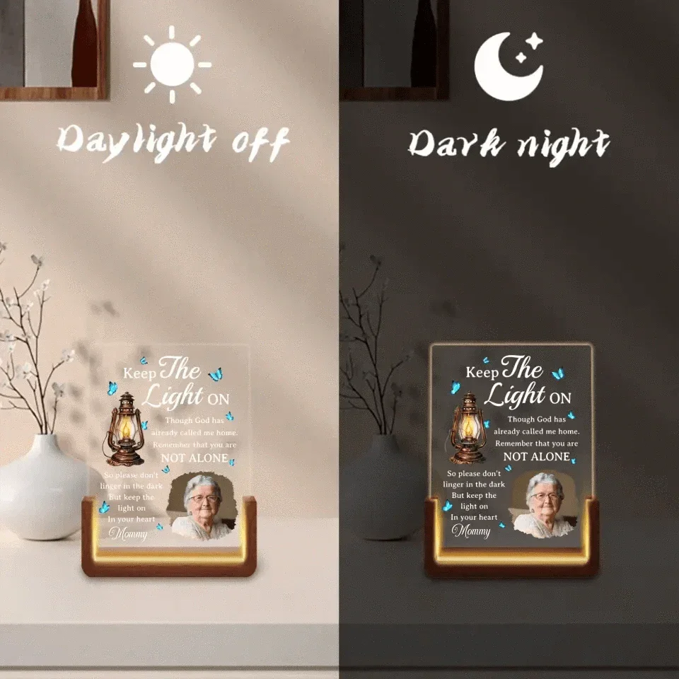 Custom Photo You Are Not Alone - Memorial Personalized Custom Shaped LED Night Light - Sympathy Gift For Family Members - Joliny