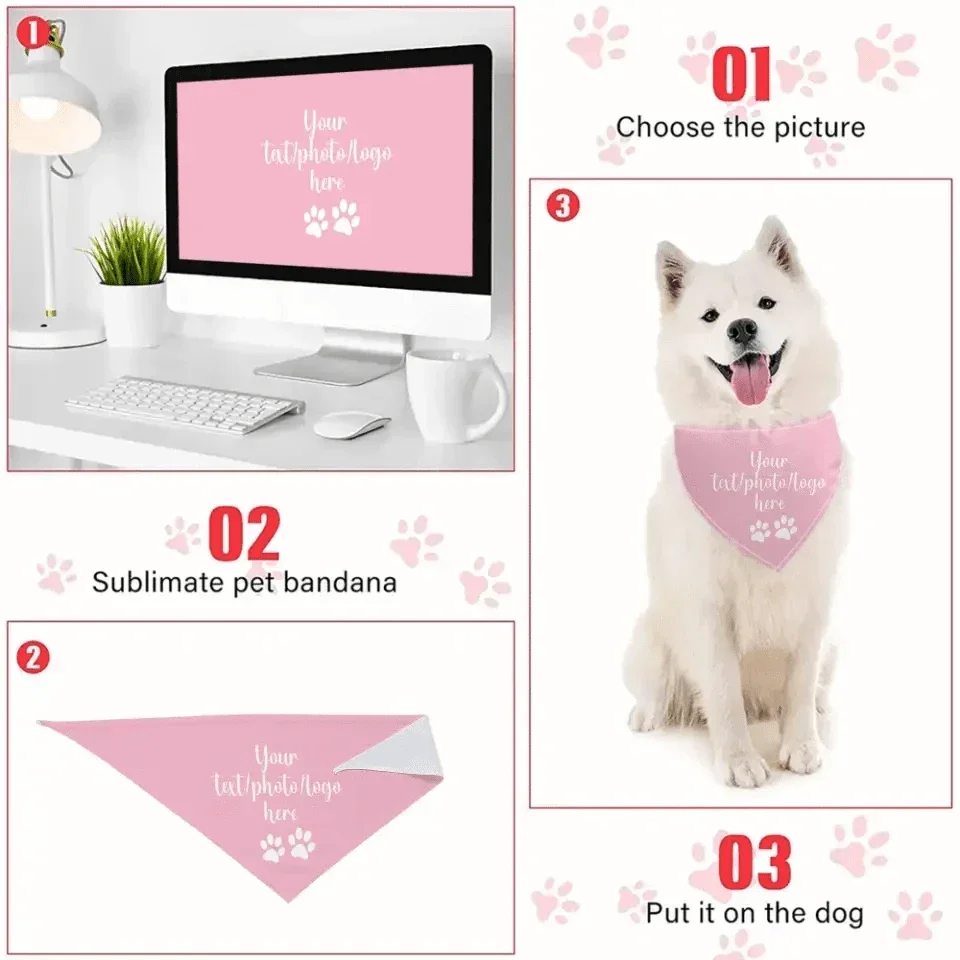 Custom Puppy Pet Scarf Triangle Bibs Kerchief - Joliny