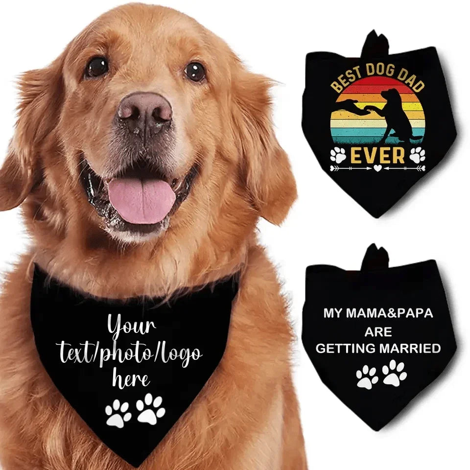 Custom Puppy Pet Scarf Triangle Bibs Kerchief - Joliny