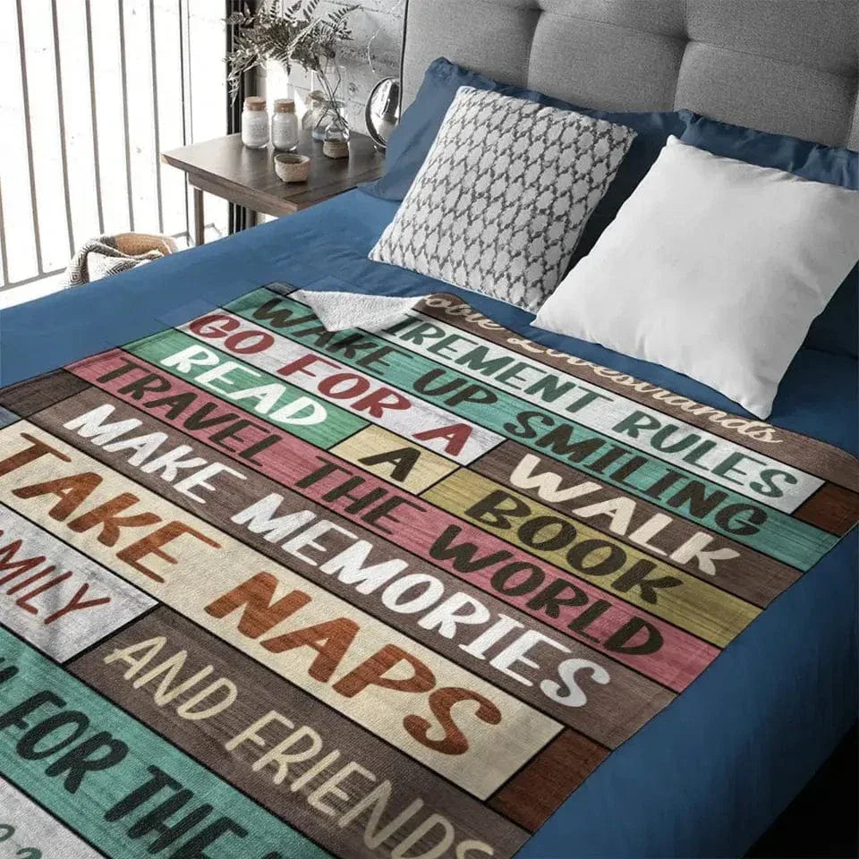 Custom Retirement Rules Blanket, Farewell Gift - Joliny
