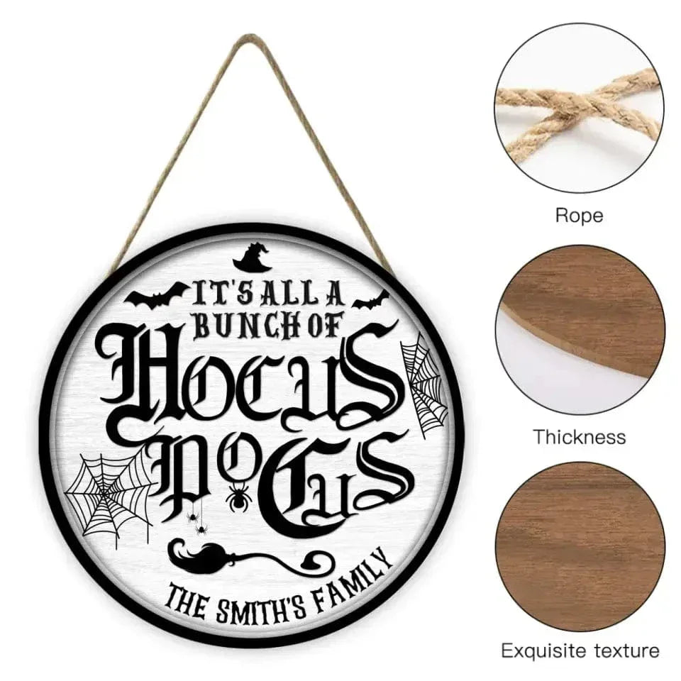 Custom The Good Witch's Family Wood Sign - Personalized Halloween Round Furniture Decoration Wood Sign - Halloween Gift for Family Members - Joliny