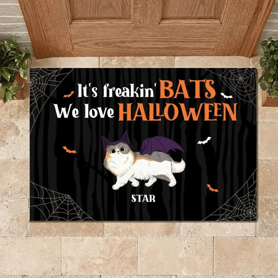 Custom We Love Halloween Mat- Personalized Decorative Doormat - Gift For Pet Lovers, Halloween Gift - Joliny