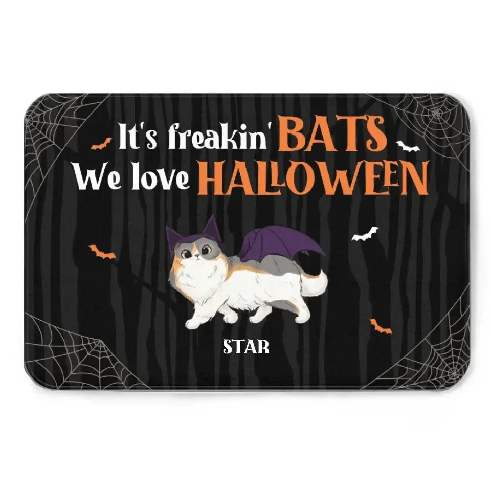 Custom We Love Halloween Mat- Personalized Decorative Doormat - Gift For Pet Lovers, Halloween Gift - Joliny