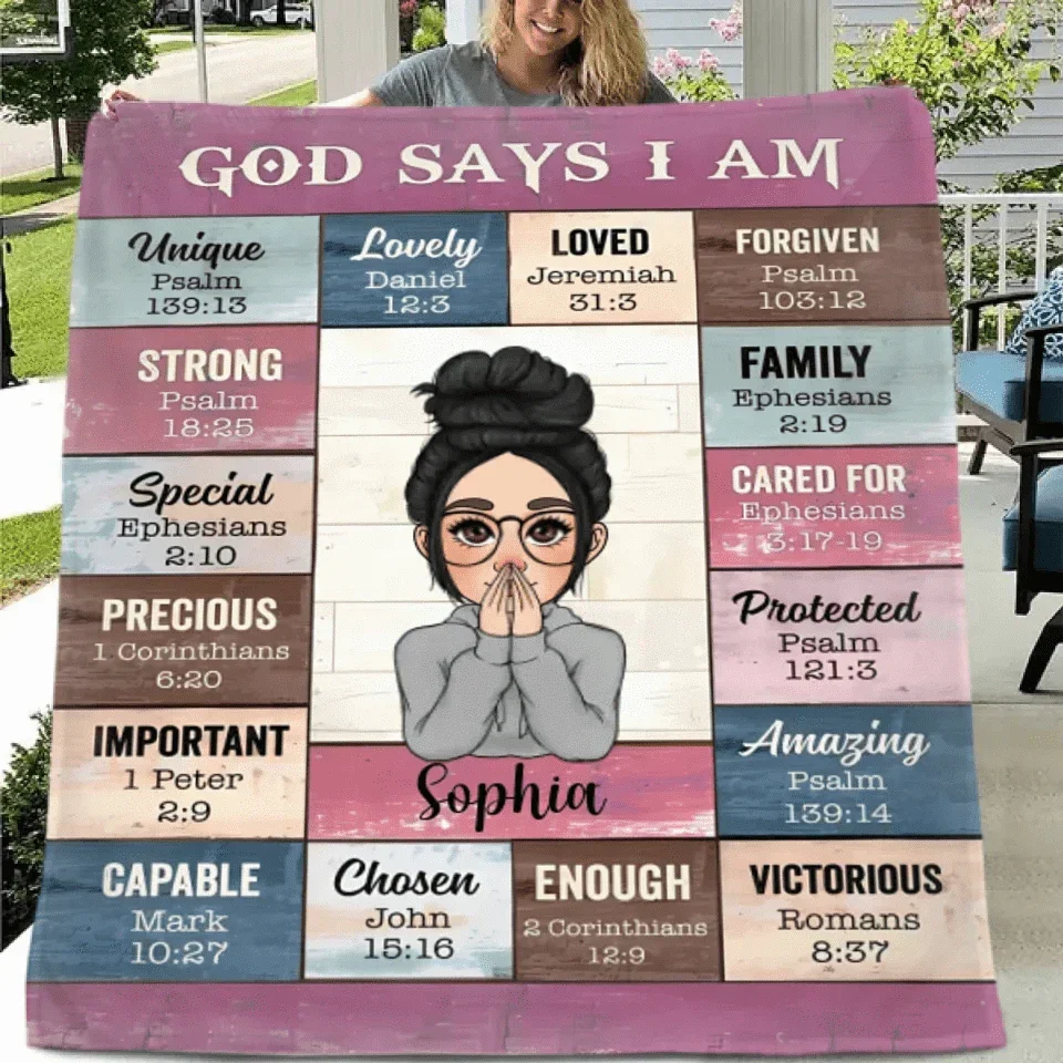 Customised Females Birthday Themed Blankets - Personalised Name And Cartoon Character Blankets - A Gift for Friend,Child,Birthday - Joliny