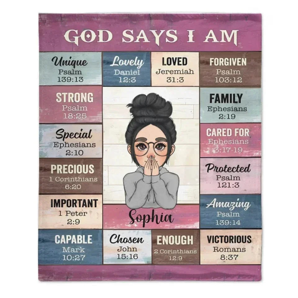 Customised Females Birthday Themed Blankets - Personalised Name And Cartoon Character Blankets - A Gift for Friend,Child,Birthday - Joliny