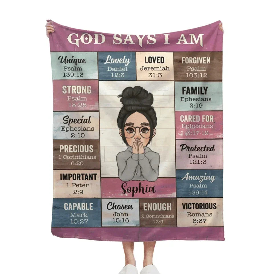 Customised Females Birthday Themed Blankets - Personalised Name And Cartoon Character Blankets - A Gift for Friend,Child,Birthday - Joliny