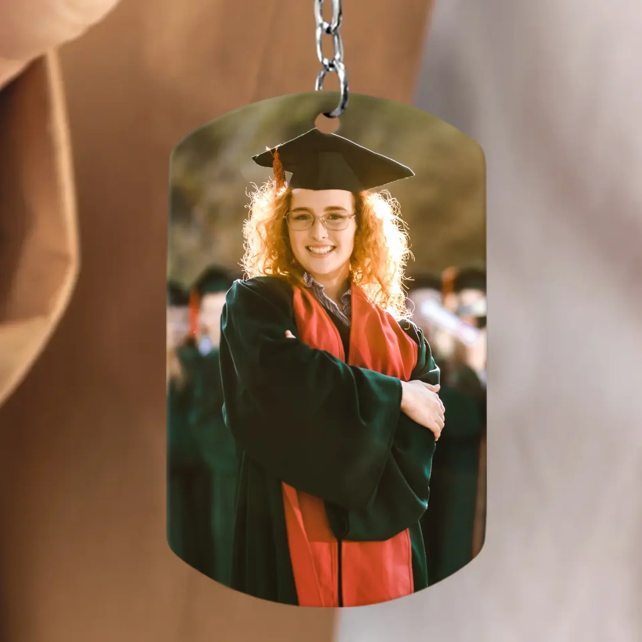 Customised Graduation Themed Keychains - Celebrate Graduation Keychain Personalised with Name and Photo - Memorial Gifts for Graduates,Friend,Family - Joliny