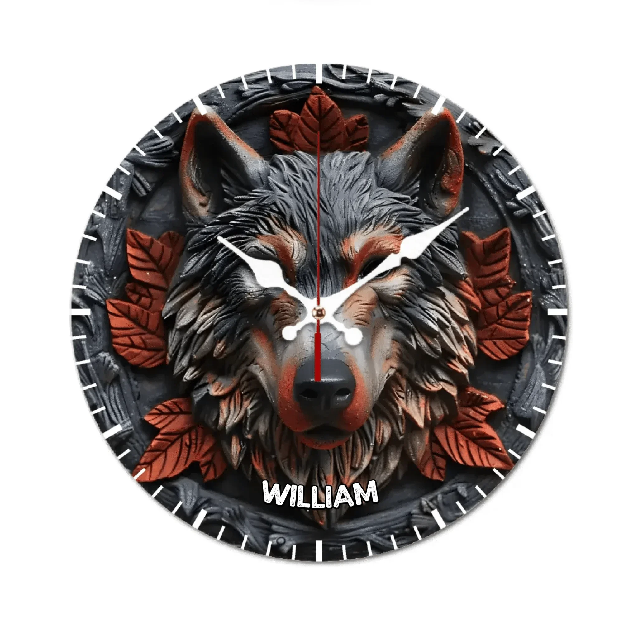 Customized Animal Themed Clock - Personalized Animal and Character Cameo Style Pattern Round Frameless Clock - A Gift For Friend,Family,Roommates,BFF - Joliny