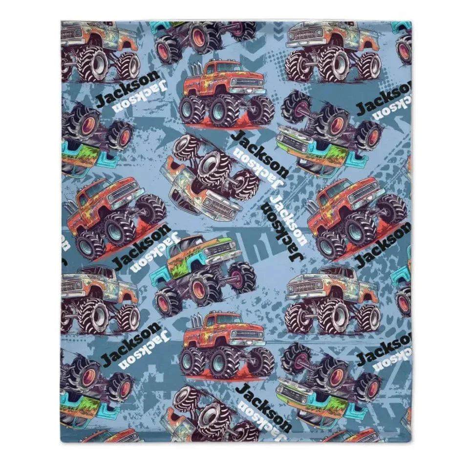 Customized Baby Blanket with Old Truck Name - Joliny