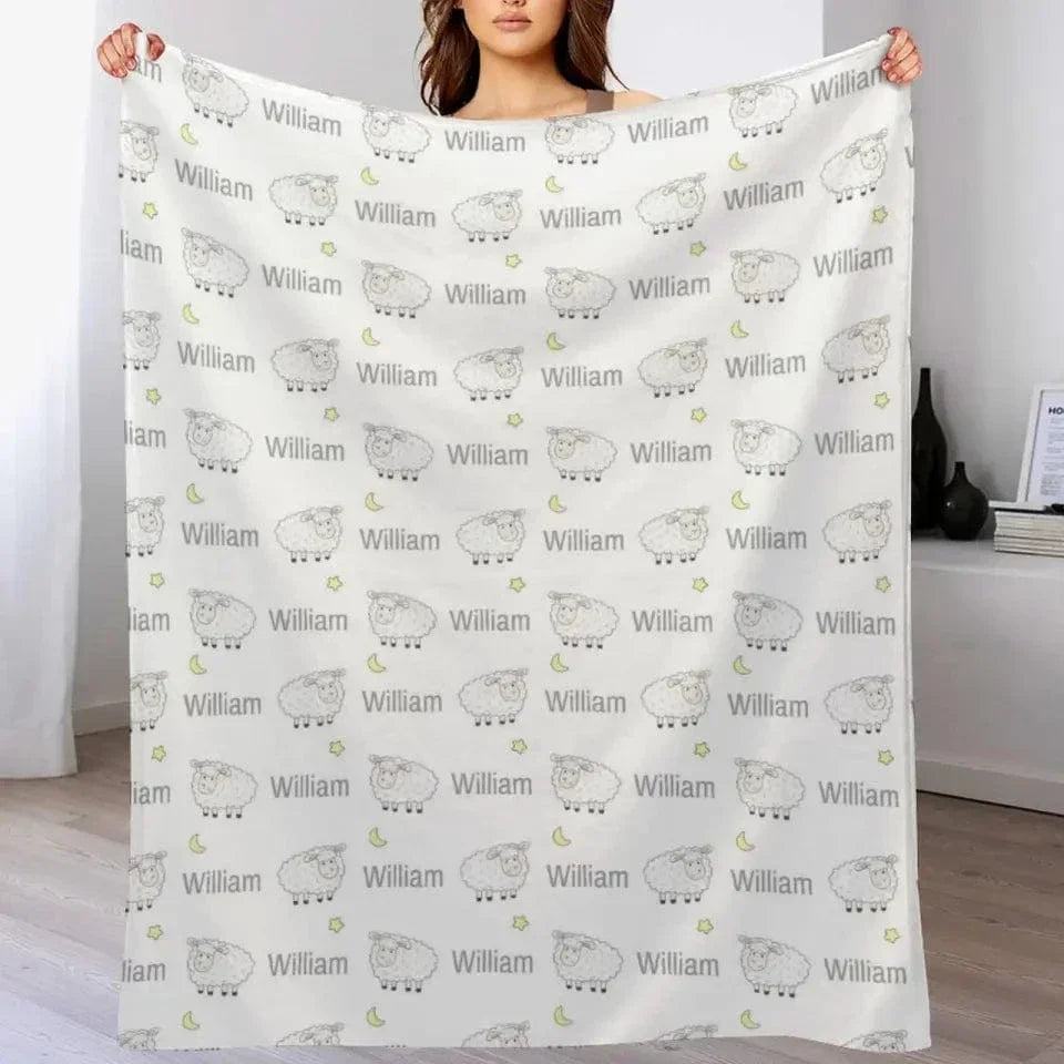 Customized Baby goodnight Lambs Blanket - Joliny