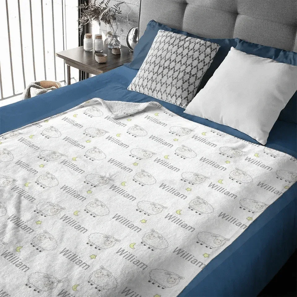 Customized Baby goodnight Lambs Blanket - Joliny