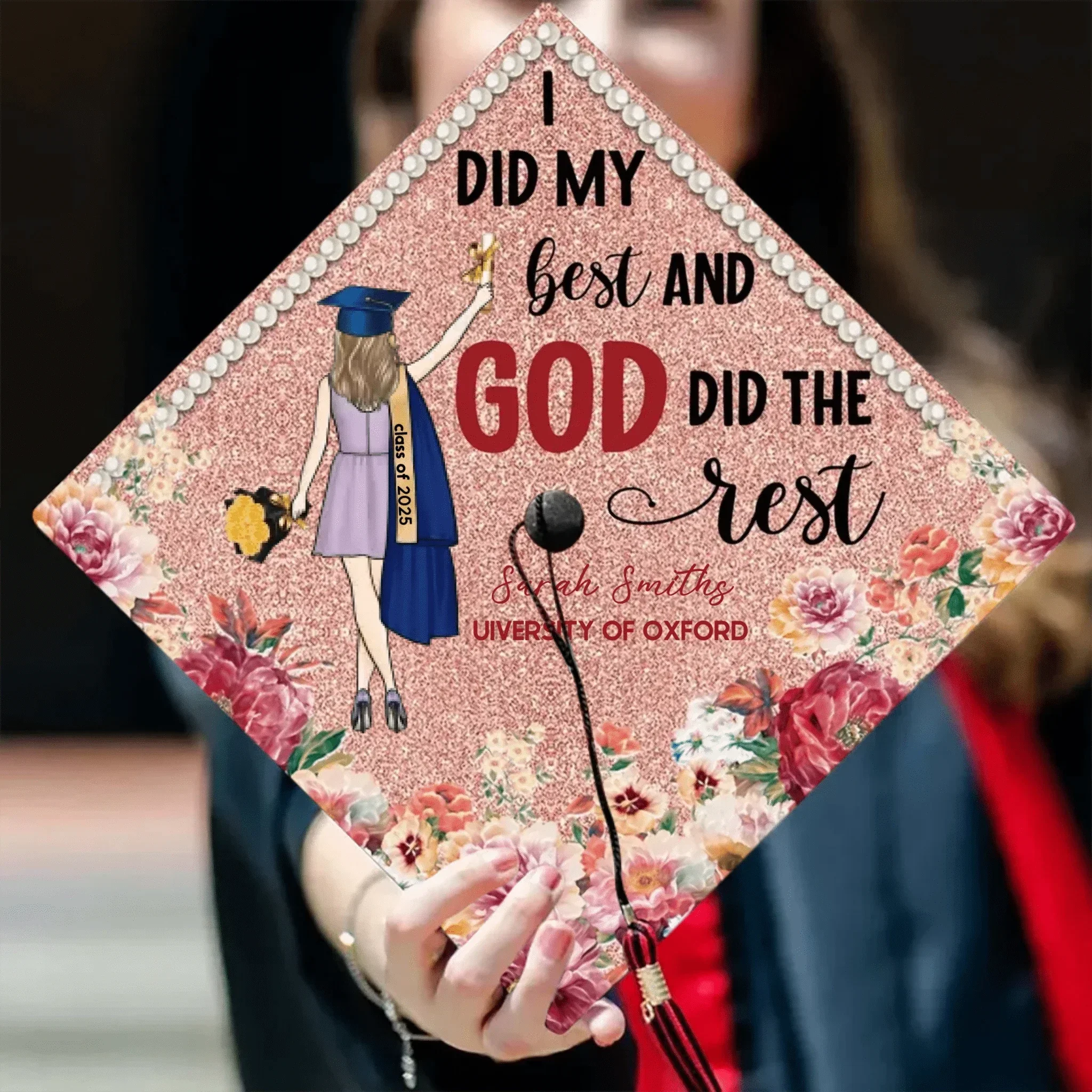Customized Bachelor's Degree Caps for Graduation Season - Personalized Graduation Cap Decorations - A Gift for Graduate,Friend,BFF,Grandchildren - Joliny