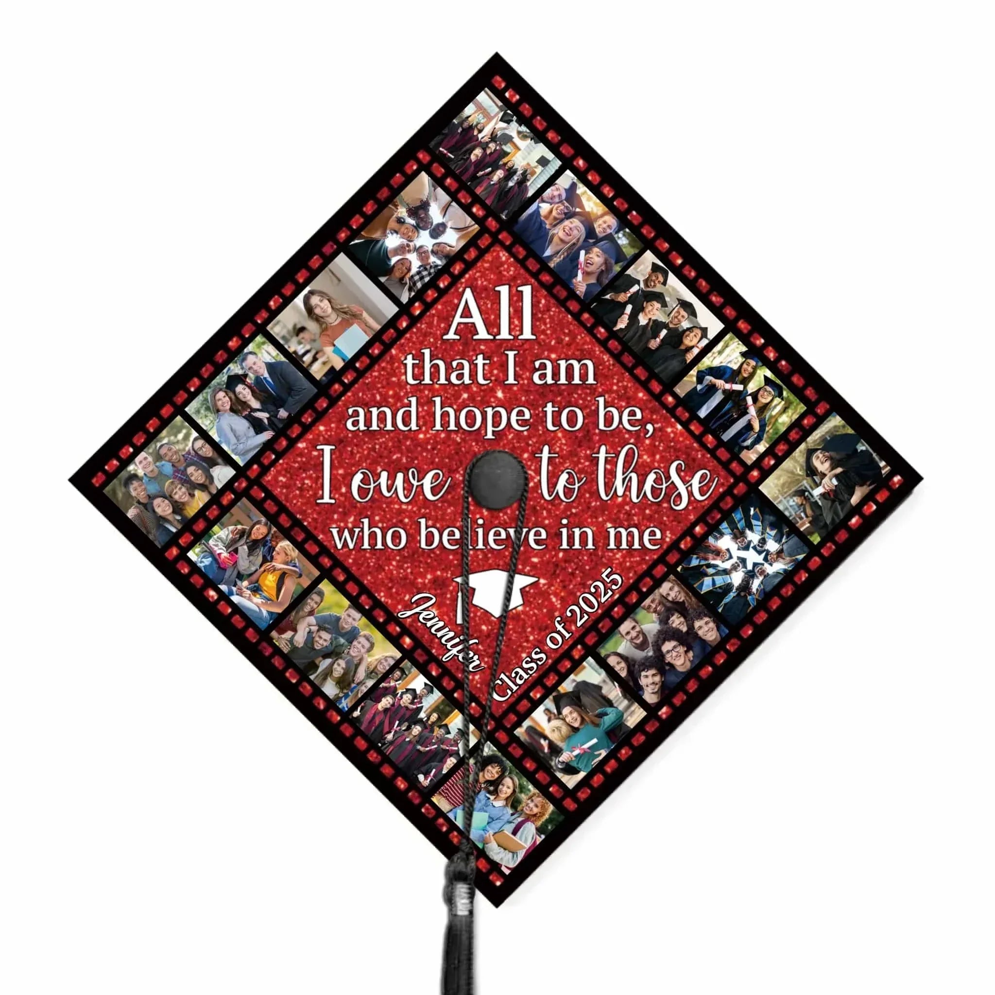 Customized Bachelor's Degree Caps for Graduation Season - Personalized Graduation Cap with 16 Photos Available - A Gift for Graduate,Friend,BFF,Grandchildren - Joliny