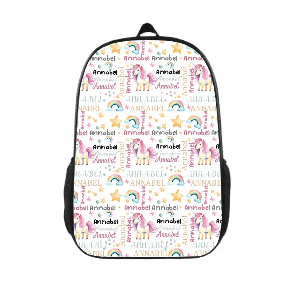 customized backpack with unicorn pattern name, gift for the beginning of school season - Joliny